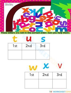 Grade K Alphabet Order — Free No-Prep Worksheet