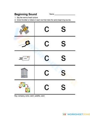 Kindergarten Beginning Sounds — Printable No-Prep Worksheet