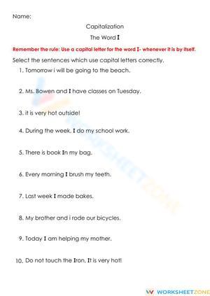 Capitalization of the Word I