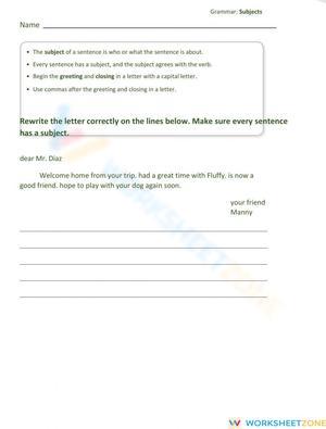 Fix the Letter: Grammar Practice 