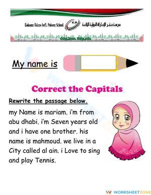 Correct the capital