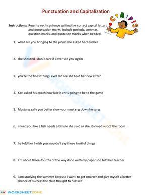 Grade 6 Punctuation — Printable No-Prep Worksheet