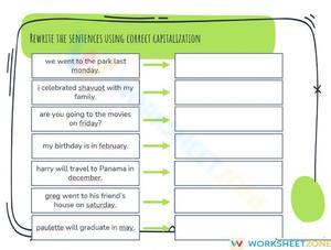 Grade 3 Capitalization — Printable No-Prep Worksheet