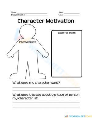 Character Motivation Chart Worksheet