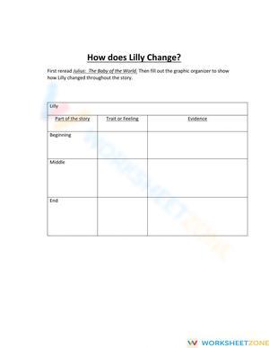 Grade 3 Character Change — Printable No-Prep Worksheet