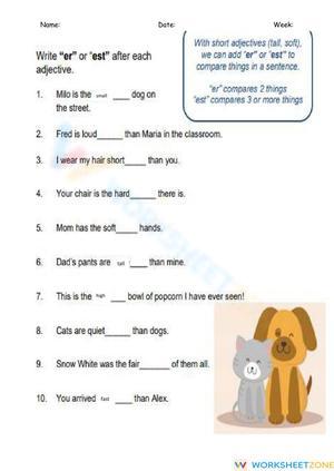 Grade 3 Comparatives — Printable No-Prep Worksheet