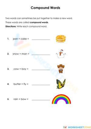 Printable Compound Words Worksheet | Grade 3-4 Essential