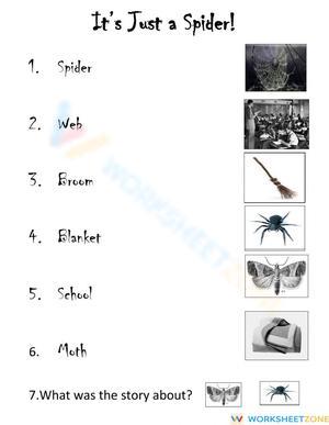 It's Just a Spider Worksheet | Grade 6-8 Essential