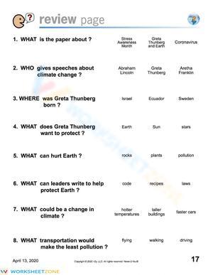 Grade 3 Earth Day — Printable No-Prep Worksheet