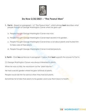 George Washington Carver ELA Worksheet | Grade 5 Essential