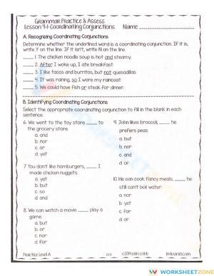 Coordinating conjunctions