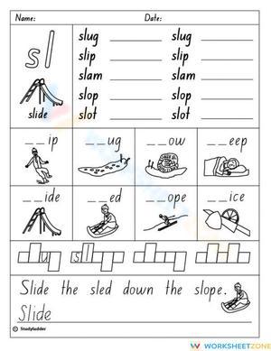 Grade 1 SL Blend Phonics — Printable Essential Worksheet
