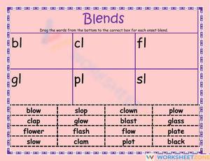 Grade 1 L-Blends — Printable No-Prep Worksheet