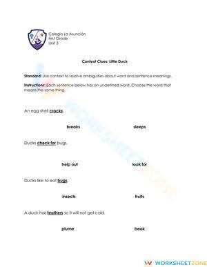 Essential Context Clues Worksheet for Grade 2