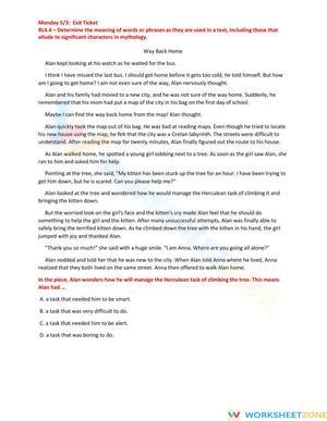 RL.4.4 Worksheet: Mythological Allusions — Grade 4 Aligned