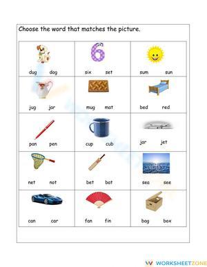 Grade K-1 CVC Words — Printable No-Prep Worksheet