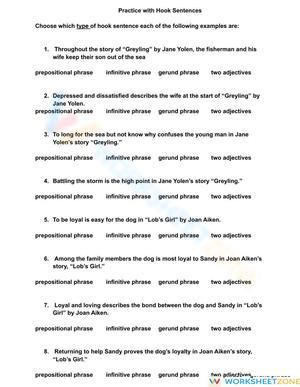 Practicing Hook Sentences