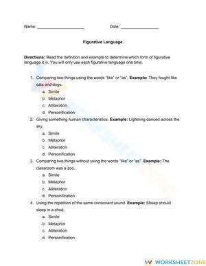 Figurative Language Mini Assessment