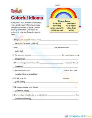 Colorful Idioms Worksheet | Grade 5 Essential Practice