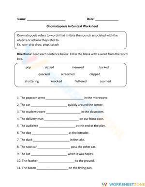 Onomatopoeia Fill In