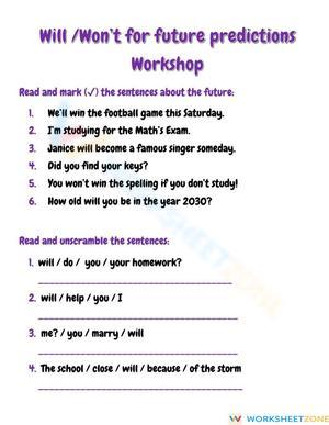 Will and Won't for future Predictions