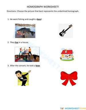 Grade 1 Homographs — Printable No-Prep Worksheet