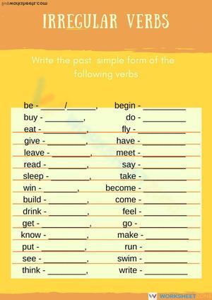 Irregular past verbs