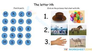 Grade K Letter Hh — Printable No-Prep Worksheet