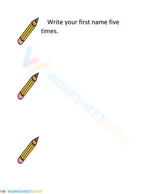 Grade K Name Writing — Printable No-Prep Worksheet