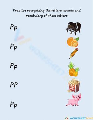 Letter Pp vocabulary