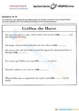 Grade 8 Listening Skills — Printable No-Prep Worksheet