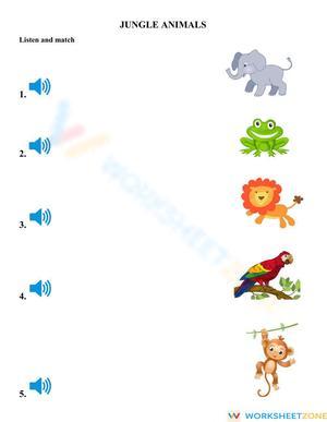 JUNGLE ANIMALS: Listen and match