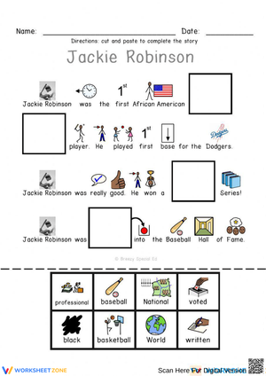 Grade 5 Jackie Robinson — Printable No-Prep Worksheet
