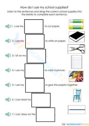 How do I use my school supplies?
