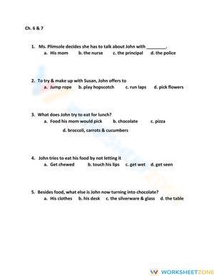 Ch 6 & 7 The Chocolate Touch