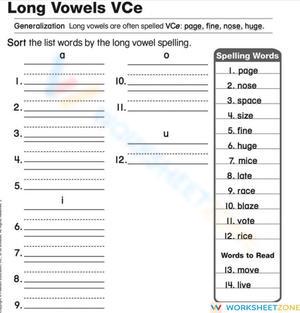 Grade 2 Long Vowels (CVCe) — Printable No-Prep Worksheet