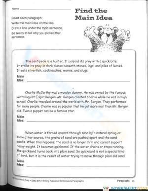 Finding the Main Idea