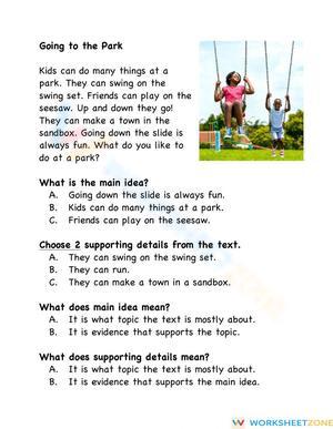 Grade 2 Main Idea — Printable No-Prep Worksheet