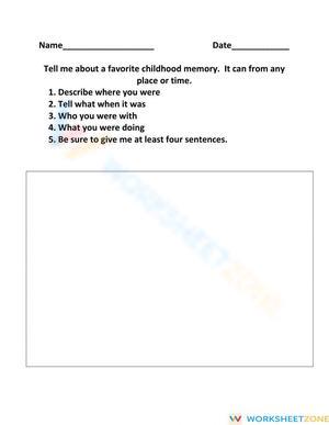 Narrative Writing :Memory