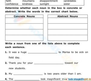 Concrete and Abstract Nouns Sorting and Sentence Practice