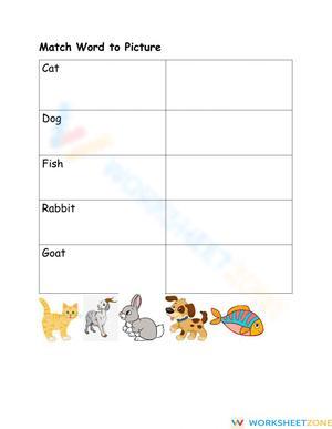 Matching Animals to their names