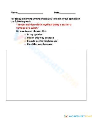 Writing Practice: Vampire or Witch?