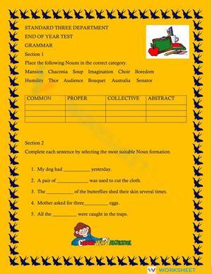 Comprehensive Grammar Skills Worksheet