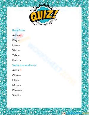 Past Tense Quiz