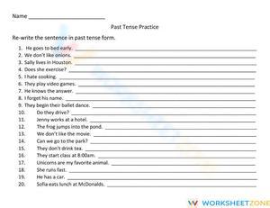 PAST TENSE (Sentence-editing)