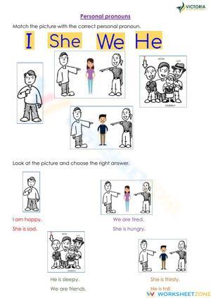 Pronouns: I, SHE, HE, WE