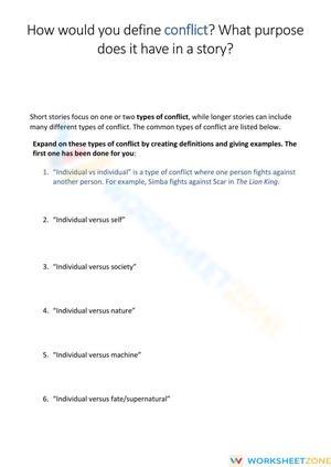 Short stories defining conflict