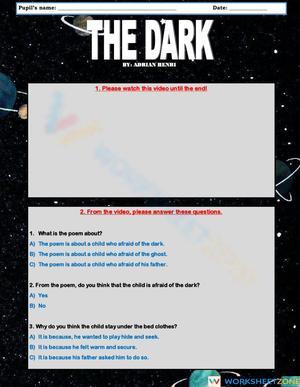 Poem: The Dark by Adrian Henri