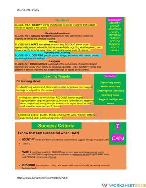 Narrative Writing and Poetry