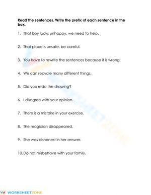 Grade 2 Prefixes — Printable No-Prep Worksheet